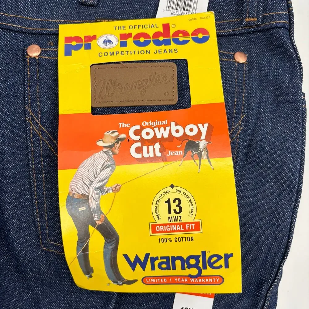 NWT Wrangler Mens Dark Wash Cowboy Cut Original Fit Jeans Size 44x32 Rigid 13MWZ